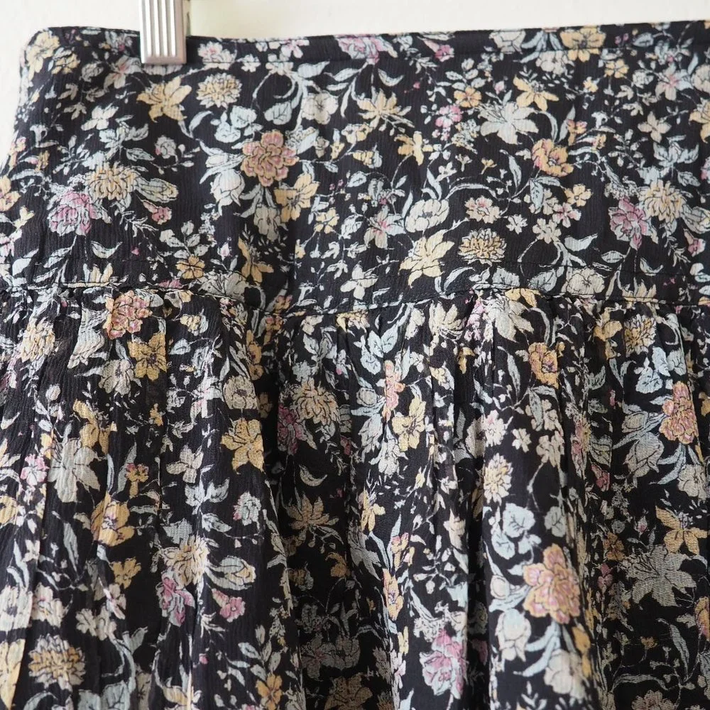Winter Kate 100% Vintage Silk Floral Mini Skirt - Picture 3 of 4